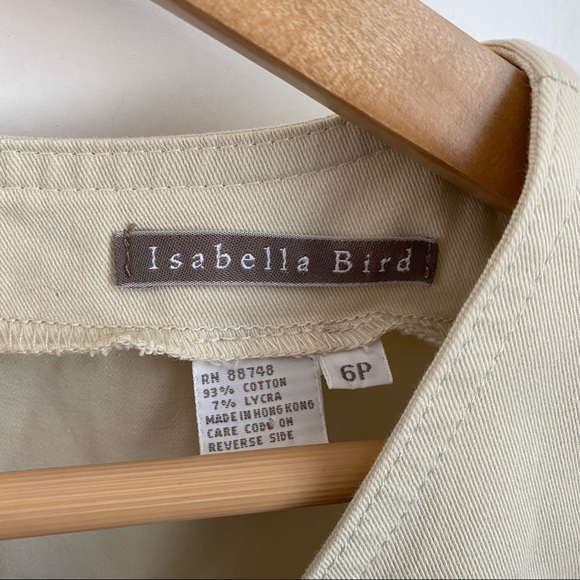 Isabella Bird Anthropologie Cream/ Beige Dress with Side Tie and V-neck - Picture 4 of 6